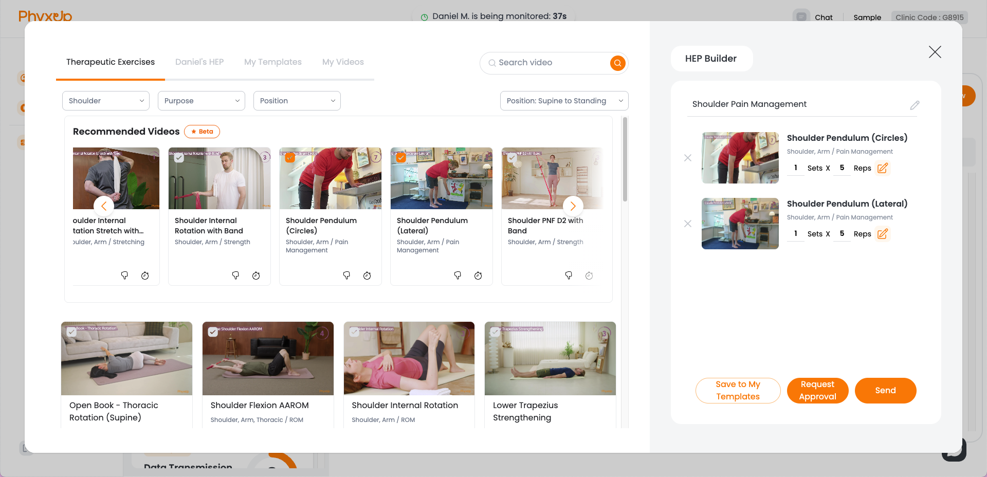 patient dashboard screenshot