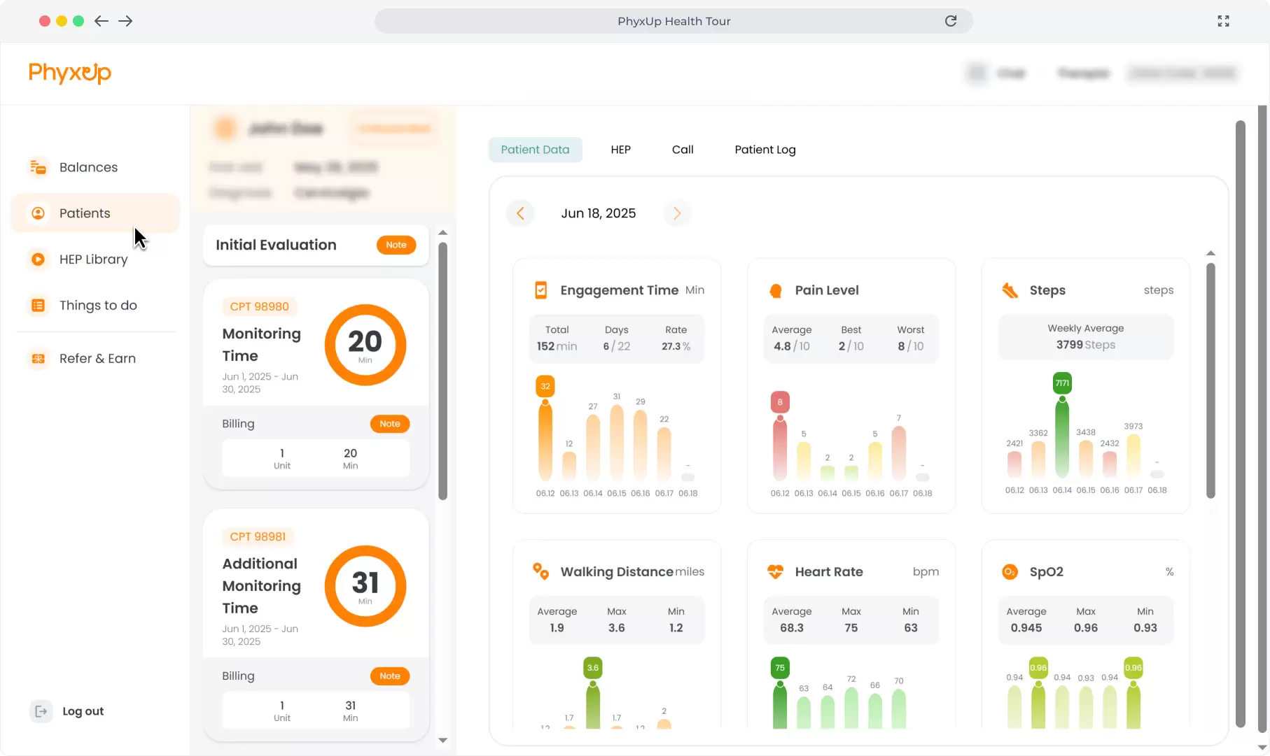 patient dashboard screenshot